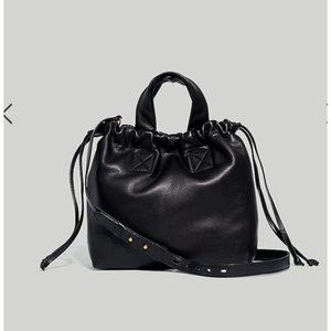 Madewell Black Pebbled Leather Drawstring Crossbody Bag